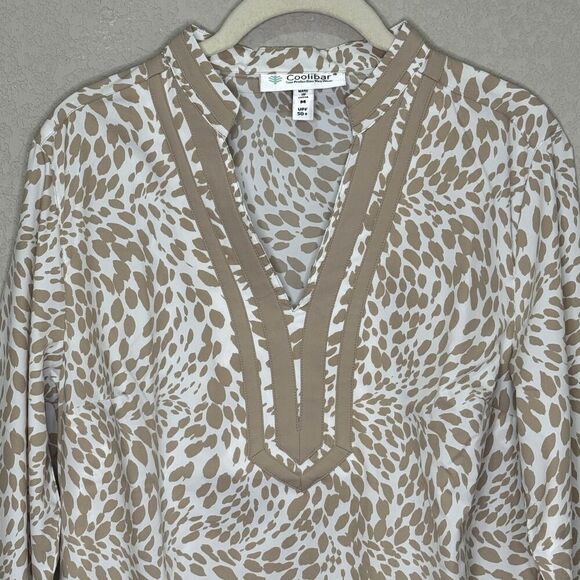 Coolibar Tunic Shirt Size Medium Animal Print UPF 50+ Sun Protection Lightweight - Picture 3 of 7